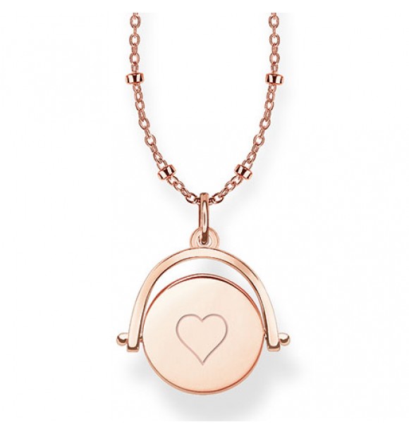 Thomas Sabo necklace, appr. 40/42,5/45 cm 925 Sterling silver, gold plated rose gold plain