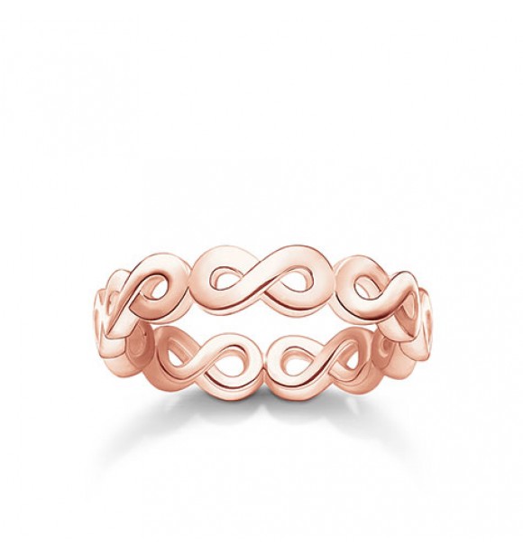 Thomas Sabo ring 925 Sterling silver, gold plated rose gold plain