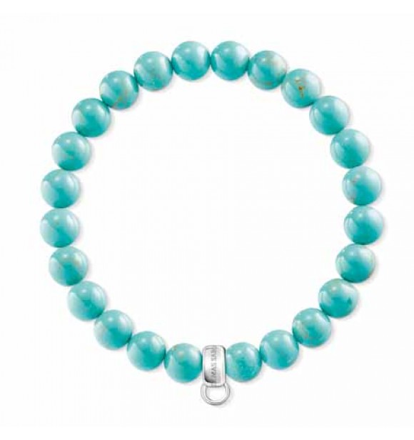 Thomas Sabo bracelet, appr. 16,5 cm 925 Sterling silver/ simulated turquoise turquoise