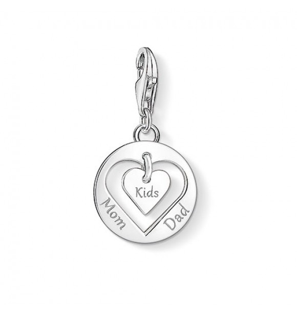 Thomas Sabo Charm pendant heart MUM, DAD, KIDS 925 Sterling silver silver-coloured