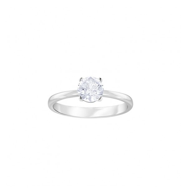 SWAROVSKI ATTRACT:ANILLO RND CZWH/RHS 52 Anillo Attract Round, blanco, baño de rodio