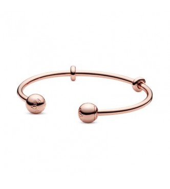 PANDORA Rose open bangle with silicone stoppers and interchangeable end caps 586477 