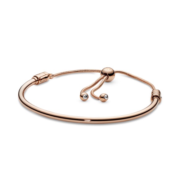PANDORA Pandora Rose bangle with clear cubic zirconia and sliding clasp