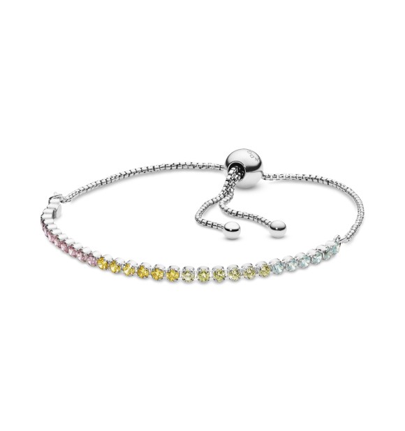 PANDORA Pulsera en plata de ley Hilo Luminoso Multicolor