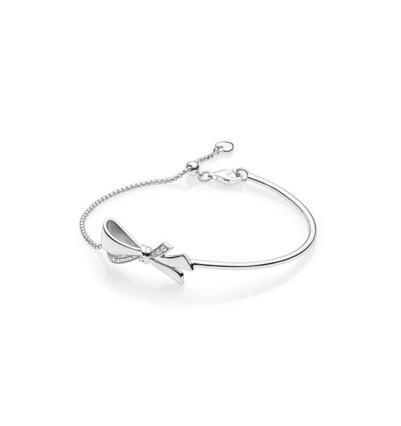 Pulsera en plata de ley Lazo Brillante