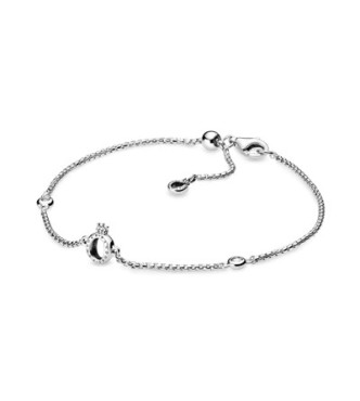 PANDORA Crown O sterling silver bracelet with clear cubic zirconia
