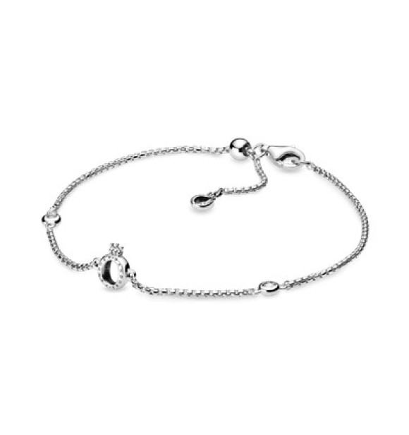 PANDORA Crown O sterling silver bracelet with clear cubic zirconia