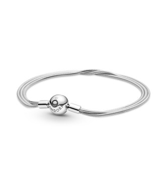 599338C00-19-Pulsera Pandora Moments en plata de ley Multi Cadena de Serpiente
