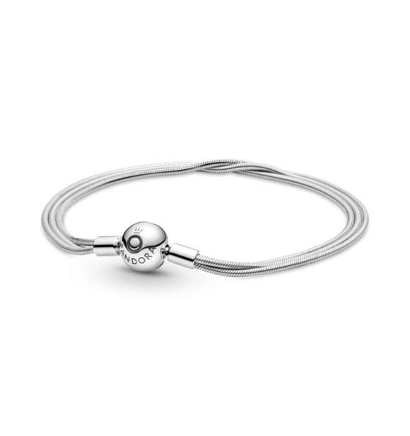 599338C00-19-Pulsera Pandora Moments en plata de ley Multi Cadena de Serpiente