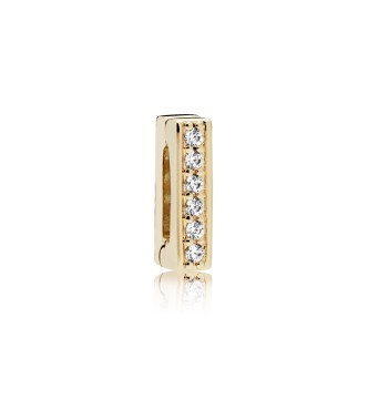 PANDORA Reflexions clip charm in PANDORA Shine with clear cubic zirconia