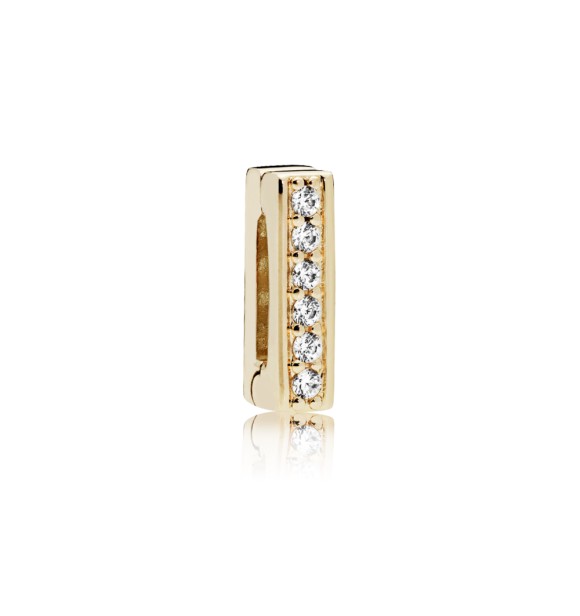 PANDORA Reflexions clip charm in PANDORA Shine with clear cubic zirconia