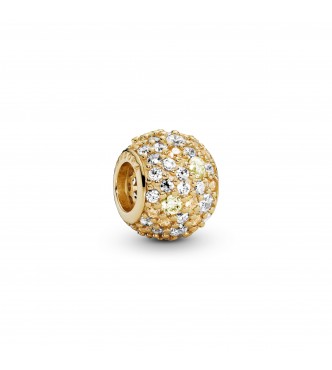 PANDORA shine charm with Sunshine yellow, fancy golden coloured and clear cubic zirconia 768646C01