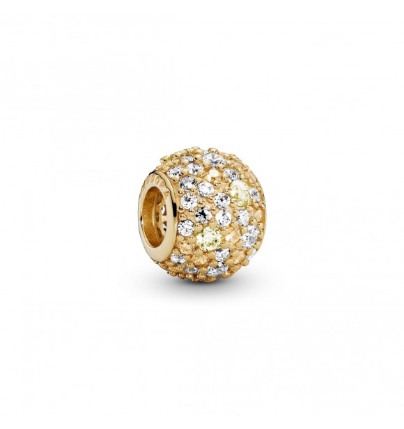 PANDORA shine charm with Sunshine yellow, fancy golden coloured and clear cubic zirconia 768646C01