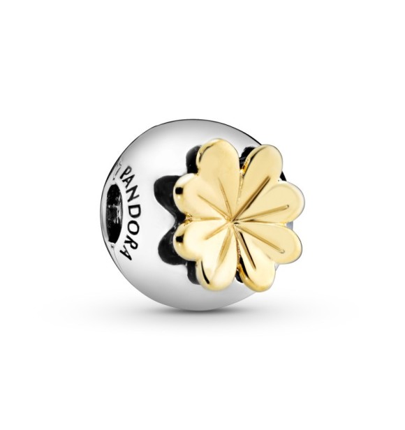Clover Pandora Shine and silver clip with clear cubic zirconia 768713C01