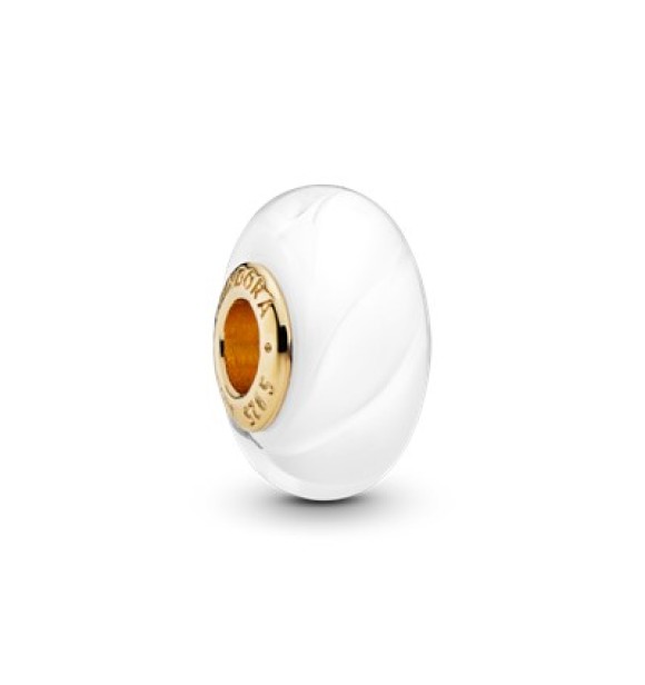 PANDORA Shine charm with white and transparent Murano glass 768752C01