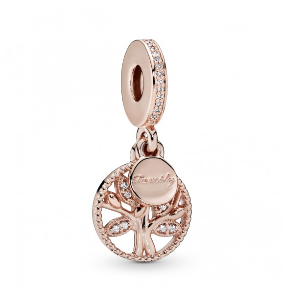 Pandora Charm colgante Árbol Familiar en PANDORA Rose con circonitas cúbicas transparentes