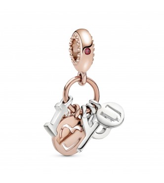 PANDORA Charm colgante en plata de ley y PANDORA Rose I Love You 786596CZR