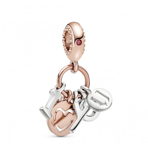 PANDORA Charm colgante en plata de ley y PANDORA Rose I Love You 786596CZR