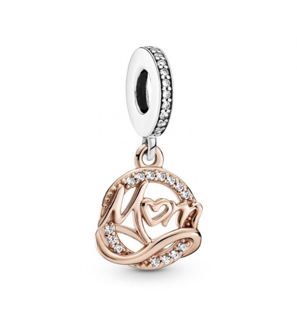 789374C01-Charm Colgante en Pandora Rose y Plata de Ley Madre