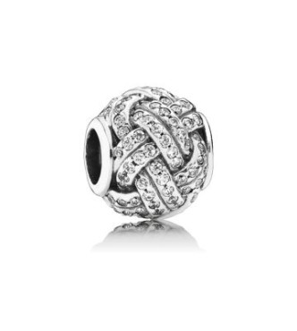 PANDORA 791537CZ Charm love knot en plata de ley y circonitas cúbicas