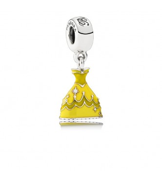 PANDORA Charm colgante Vestido de Bella en plata de primera ley con esmalte amarillo