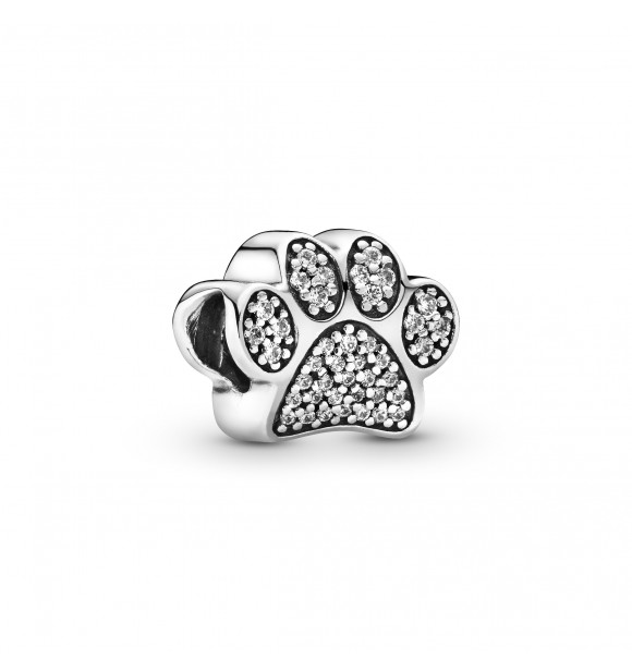 PANDORA 791714CZ Charm  en plata de ley y circonitas cúbicas. Huella mascota