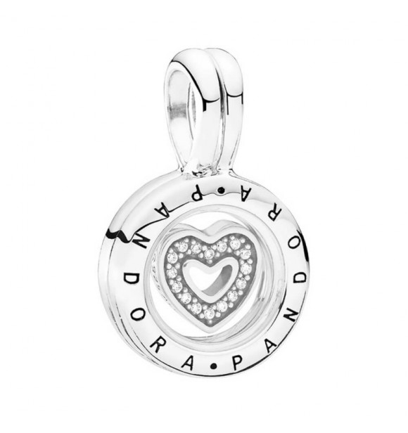 PANDORA 792144CZ Charm colgante Locket en plata de primera ley y cristal de zafiro y circonitas transparentes