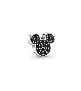 PANDORA Petite Silueta Mickey en plata de primera ley con cristales negro