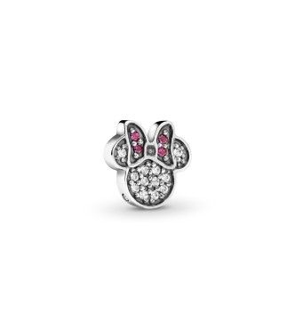 PANDORA Petite Silueta Minnie en plata de primera ley con circonitas cúbicas transparentes y rojas
