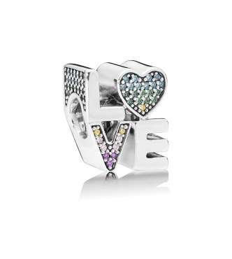 PANDORA Charm en plata de ley Amor Multicolor