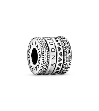 PANDORA Charm en plata de ley Corazones Girando