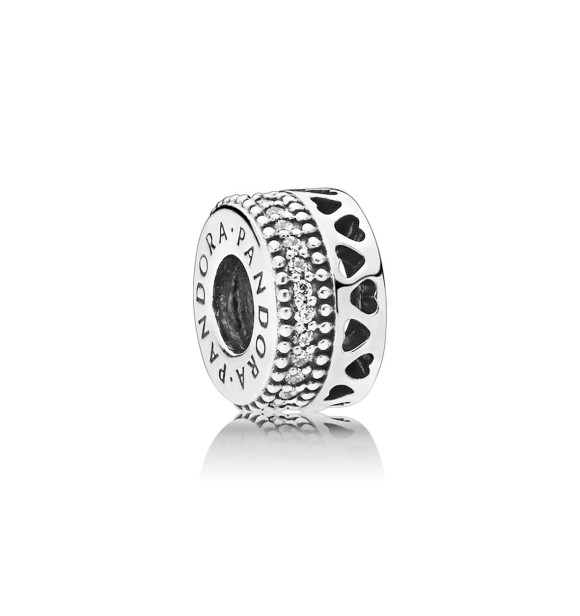 PANDORA Separador en plata de ley Corazones de PANDORA