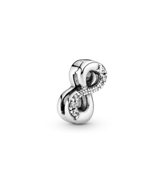 PANDORA Reflexions infinity silver clip charm with clear cubic zirconia