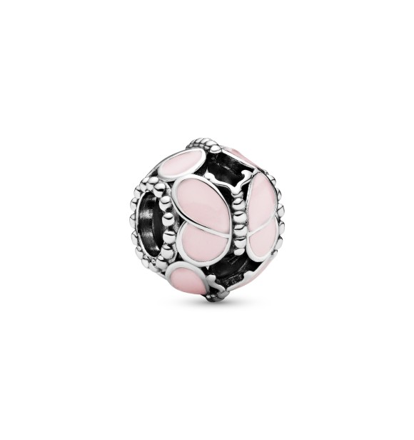 PANDORA Butterfly silver charm with pink enamel
