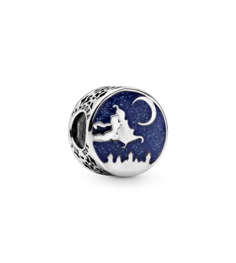 PANDORA Disney Aladdin and Jasmine silver charm with blue enamel