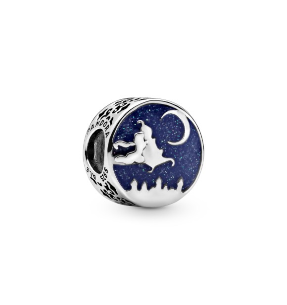 PANDORA Disney Aladdin and Jasmine silver charm with blue enamel