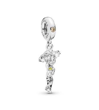 PANDORA Disney Jessie silver dangle with golden coloured cubic zirconia, black and yellow enamel