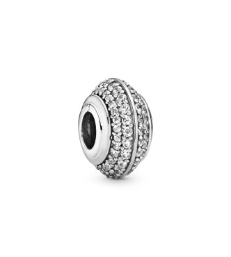 PANDORA Silver charm with clear cubic zirconia