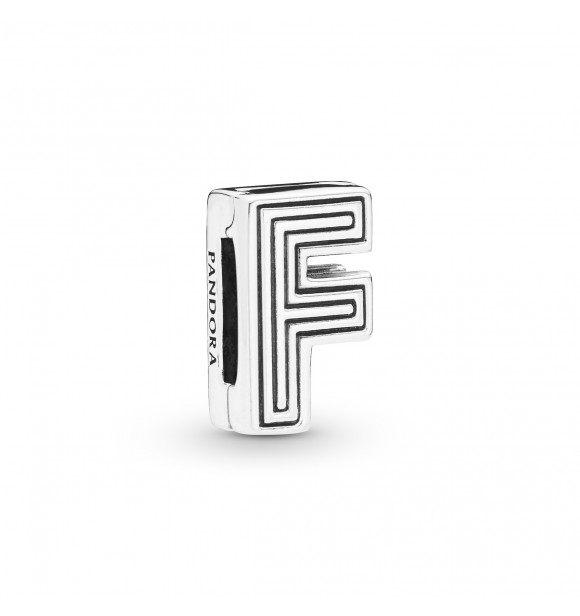 Pandora Reflexions letter F silver clip charm