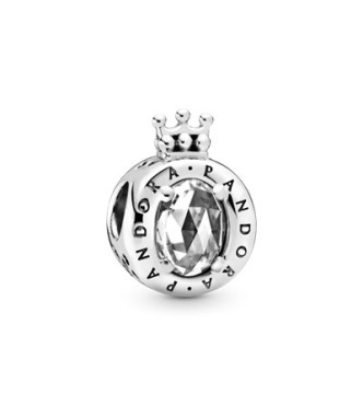 PANDORA Crown O sterling silver charm with clear cubic zirconia