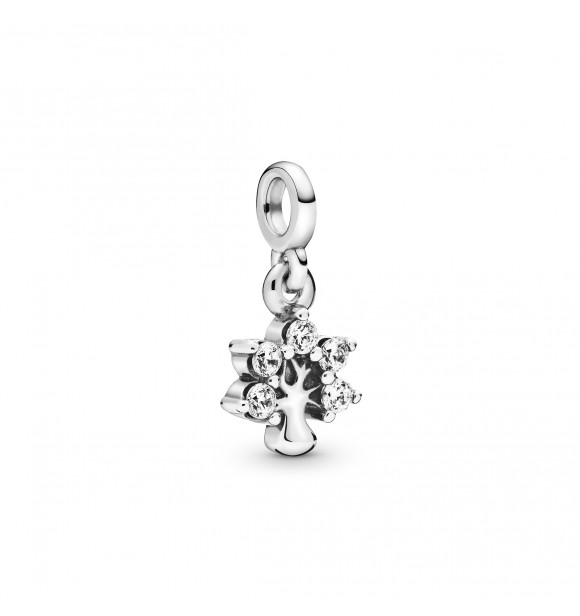 Tree sterling silver dangle charm with clear cubic zirconia 798367CZ