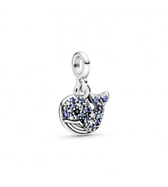 Pandora Whale sterling silver dangle with clear cubic zirconia, icy blue, stellar blue, skylight blue and black crystal 798972C01