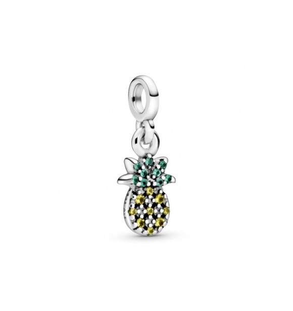 Pandora Pineapple sterling silver dangle with limelight yellow, blazing yellow and royal green crystal 798979C01