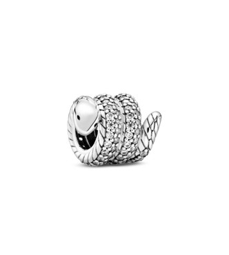 Pandora Charm 799099C01 Snake sterling silver charm with clear cubic zirconia