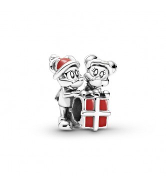 PANDORA Disney Mickey, Minnie and gift box sterling silver charm with red enamel 799194C01