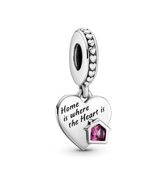 799324C01-Charm colgante en plata de ley Hogar y Corazón