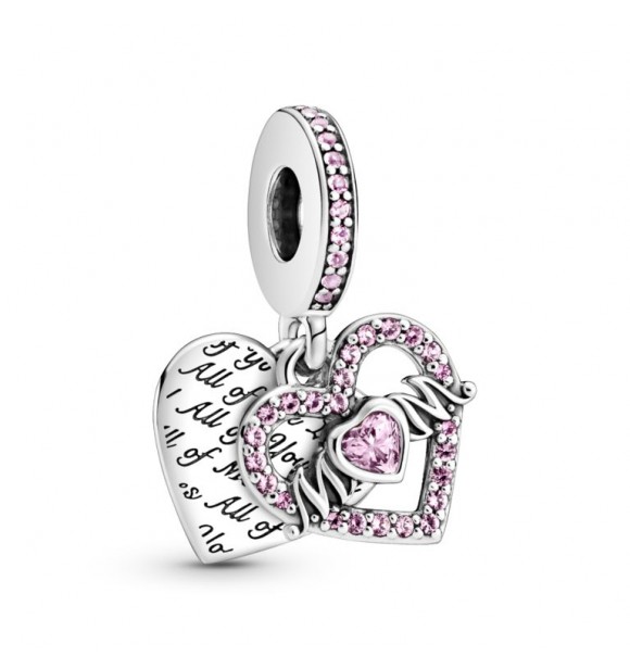 799402C01-Charm Colgante en Plata de Ley Corazón & Madre