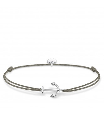 Thomas Sabo bracelet, appr. 14-20 cm, lengthwise adjustable 925 Sterling silver/ nylon grey