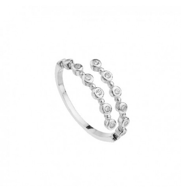 ANILLO PLATA CZ DISEÑO AJUSTABLE