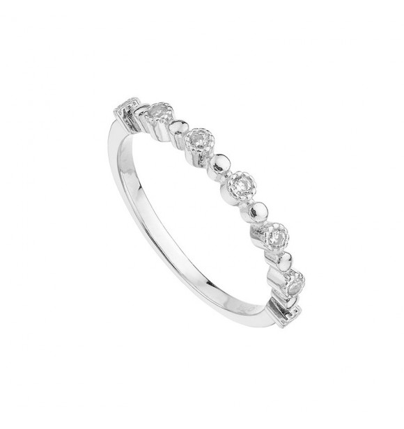 ANILLO PLATA CZ DISEÑO BISEL FILIGRANA LISO